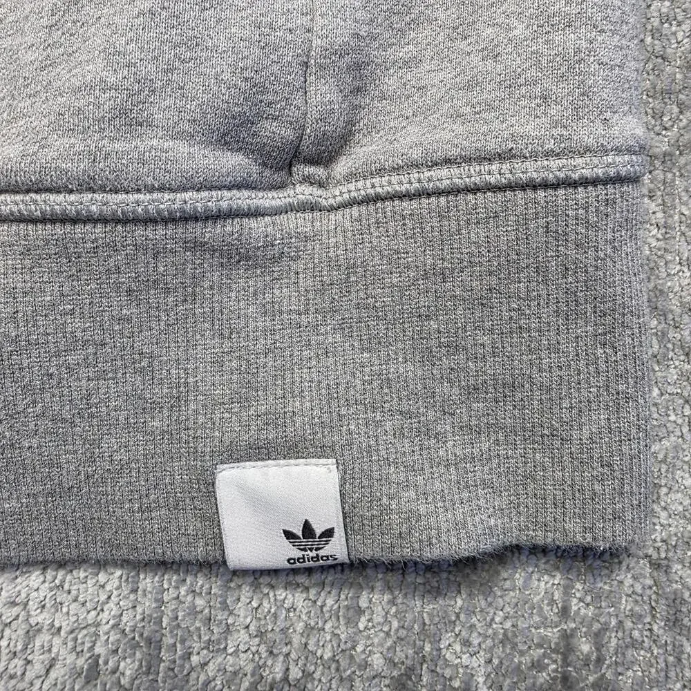 Adidas Hoodie Mens Small‎ Gray Full Zip Trefoil Logo Sweatshirt BQ3090 Classic